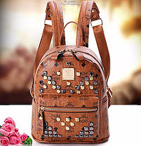 Жіночий рюкзак із заклепками під шкіру змії, фото 5