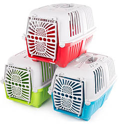 Переноска Pratiko 1 для кішок і собак до 12 кг, з пластиковими дверцятами