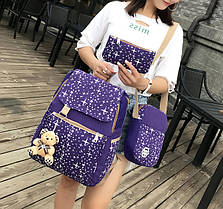 Великий набір рюкзак, сумка та клатч, з брелоком, фото 3