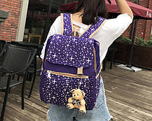 Великий набір рюкзак, сумка та клатч, з брелоком, фото 5