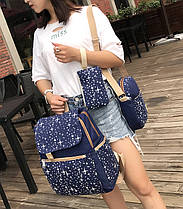 Великий набір рюкзак, сумка та клатч, з брелоком, фото 2