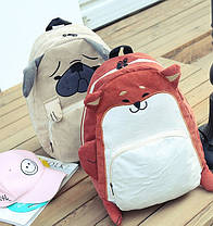 Шкільний тканинний рюкзак Лисиця \ Мопс, фото 4