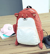 Шкільний тканинний рюкзак Лисиця \ Мопс, фото 3