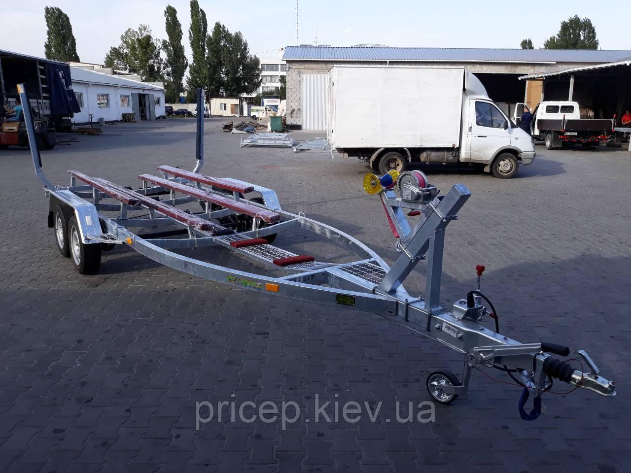 Причіп для катера 6-6,3 м, до 2 т. Ресорний. Гальмо на вісь.
