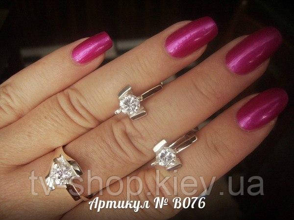 Кільце + сережки, B076, р. 17.5, фото 1