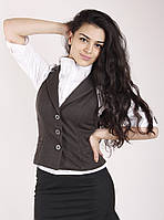 Коричневий жилет із напіввовни Жл09