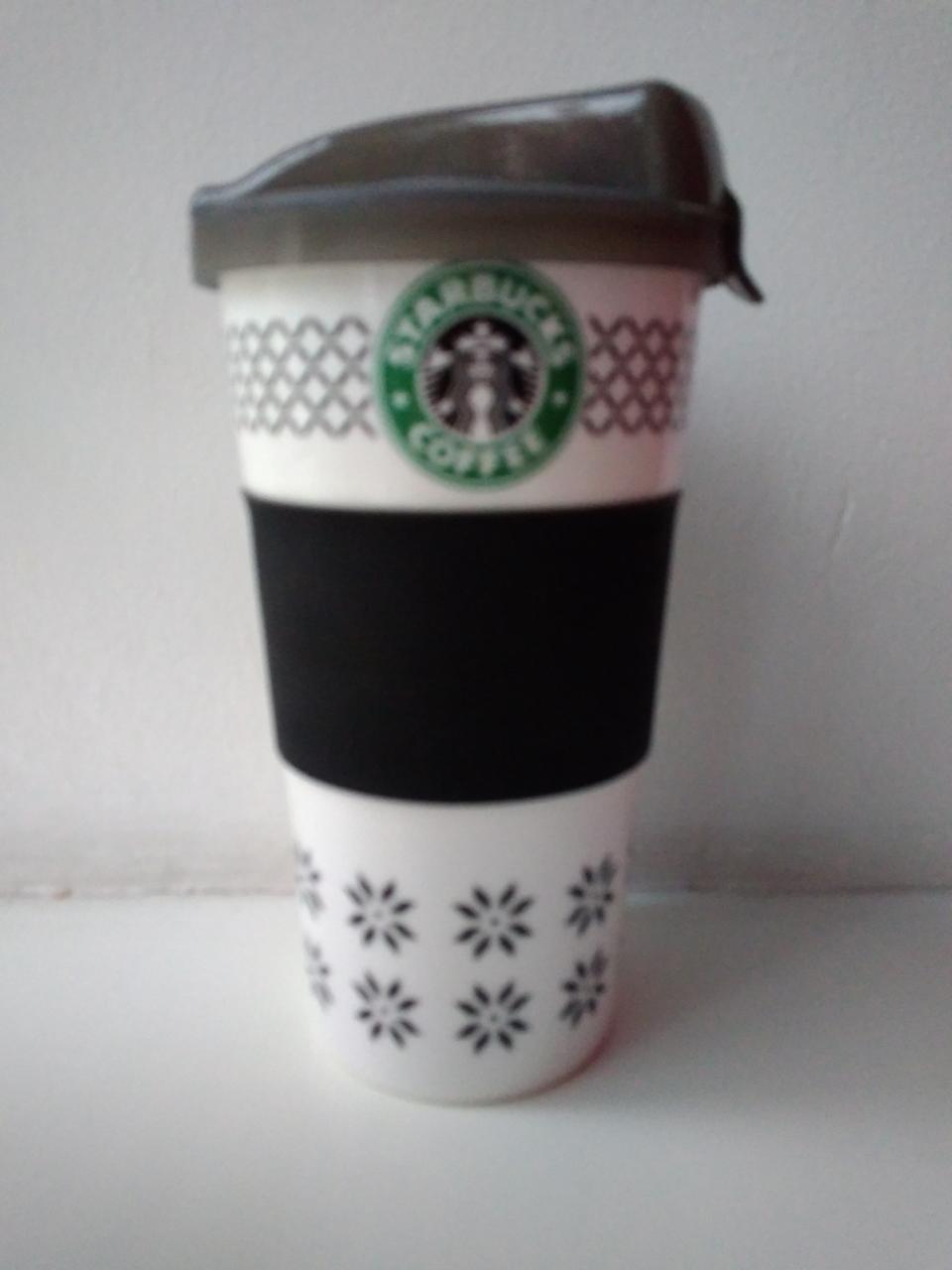 Чашка керамічна з кришкою Starbucks 500 мл
