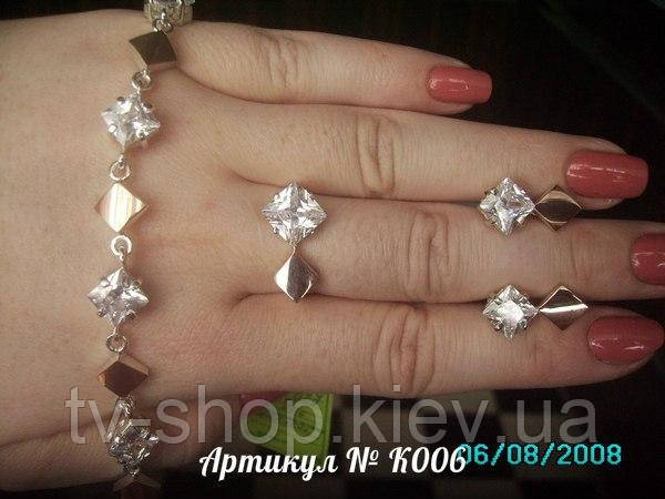 Кільце + сережки, K006, р. 18, фото 1