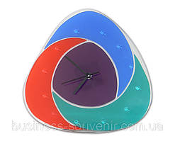 Дизайнерський годинник зі скла в корпоративному стилі