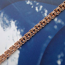 Срібний позолочений браслети, 215мм, 11 грам, плетіння Бісмарк, фото 3