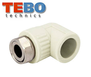 

Угол с накидной гайкой TEBO 20х1/2" (белый) полипропиленовый