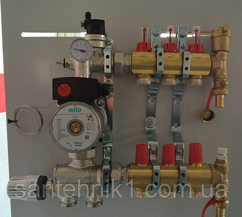 Змішувальний вузол, колектор для теплої підлоги Danfoss на 2 виходи, фото 3