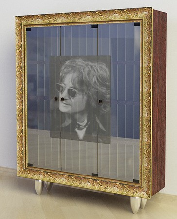 Шафа Ш100 на 1200 вінілових платівок зі скляними дверцятами, фото 1