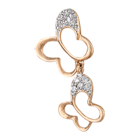 Серебряная подвеска с позолотой бабочки "015"