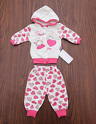 Дитячий костюм "Сердечка" 6-9 міс (велюр)