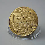 Биткоин сувенірна монета позолота, фото 5