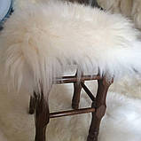 Накидка на табурет із овечої шкіри, біла, фото 2