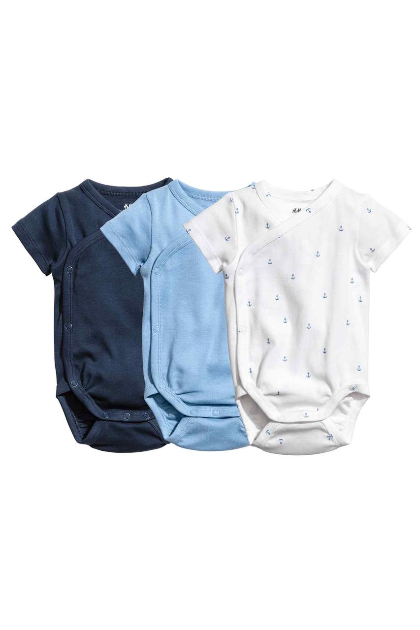 Бодики для новонародженого (3 шт.) 0-1, 1-2, 2-4, 6-9 місяців, фото 1