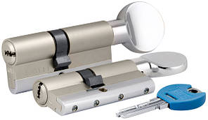 Циліндровий механізм KALE 164 YGS (35*10*35) 80 мм нікель з вертушкою