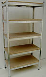 Металевий поличковий стелаж 1800 х 910х410, 5 полок ДСП, фото 6
