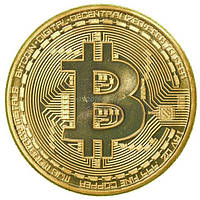 Сувенірна монета Биткоин з позолотою