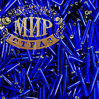 Стеклярус, колір Cobalt (довжина 6, 9, 12мм на вибір) уп 10 гр