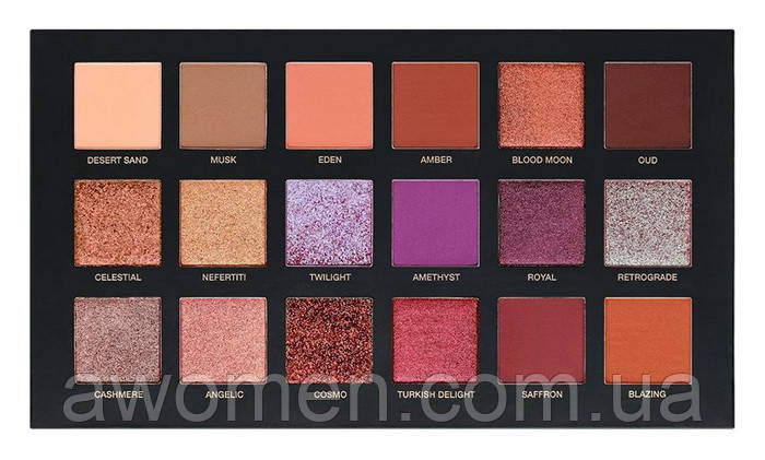 Набір тіней Huda Beauty Desert Dusk Eyeshadow 18 кольорів, фото 1