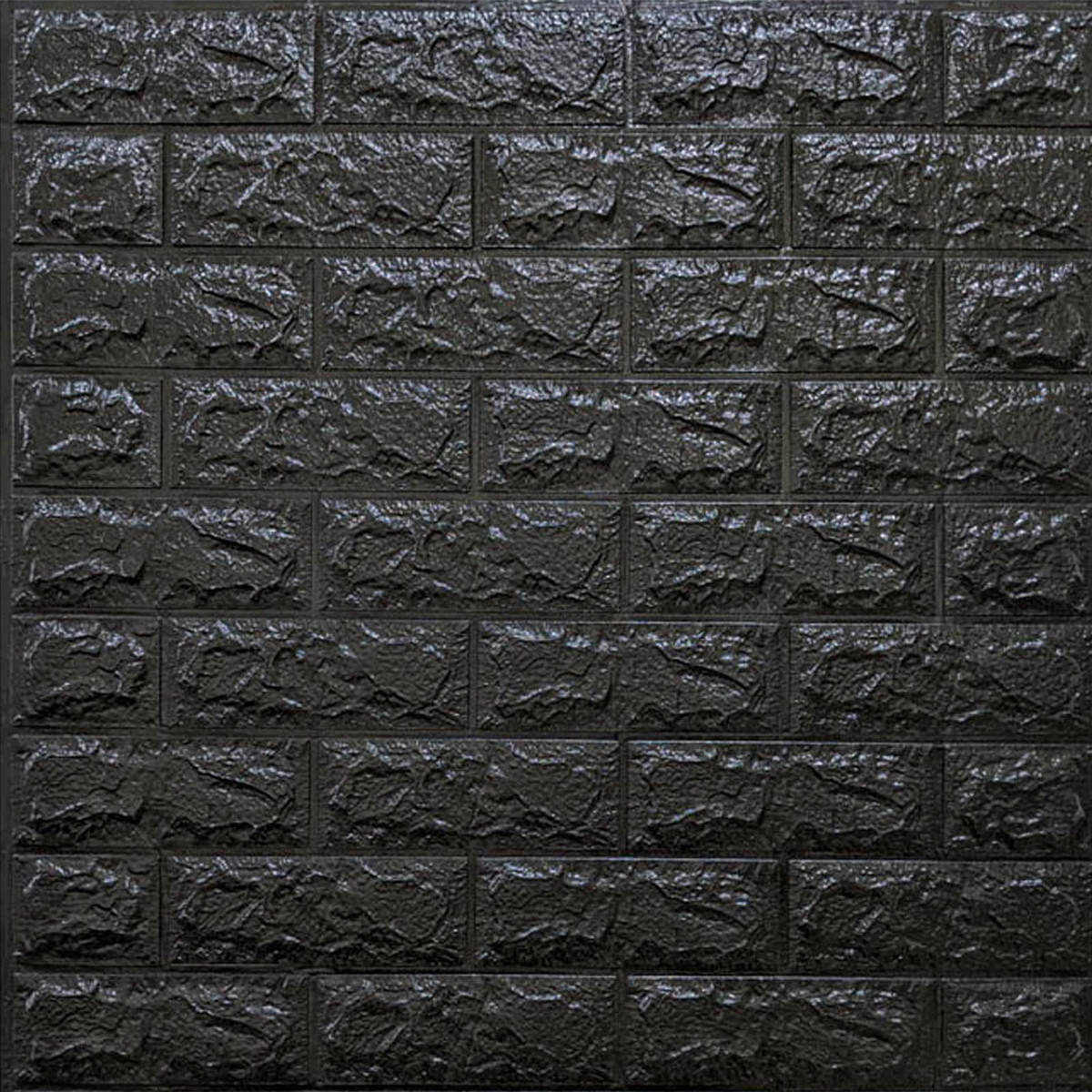 

Декоративная 3D панель самоклейка под кирпич Черный 700x770x7мм (019-7)