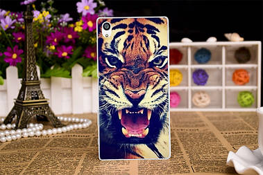Силіконовий чохол для Sony XA F3111 F3113 F3115 F3112 F3116 з малюнком оскал тигра