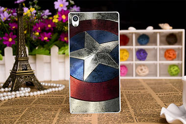 Силіконовий чохол для Sony XA F3111 F3113 F3115 F3112 F3116 з малюнком щит капітана Америка