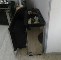 Піч-кам'янка для лазні Горизонталь Новаслав ПКС-02,04 (18,26 м³) дверка з панорамним склом 310х460 мм, фото 5