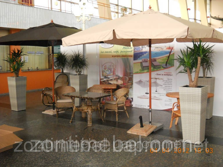 Квадратный зонт для ресторана и кафе Милан (3х3м) - фото 1 - id-p40712860