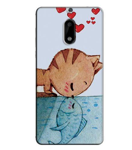 Силіконовий чохол накладка для Nokia 6 з картинкою Поцілунок кота