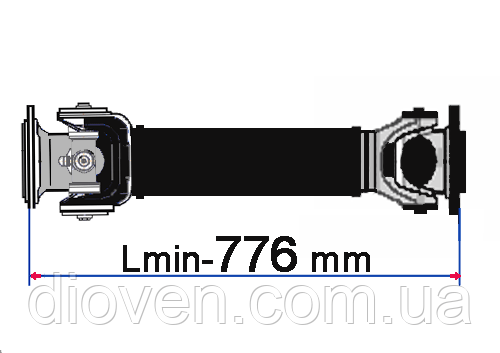 Вал карданний (L = 776 mm), фланець малий + червоний (Арт. 6443-2205010)