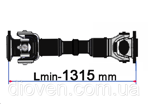 Вал карданний (L = 1315 mm) пр-во ХЗКВ (Арт. 214-2204010-07)