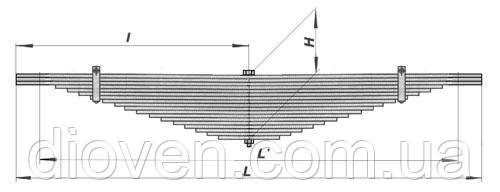 Ресора задн. КРАЗ (18 аркуш. L-1550, Н-252) вир-во СРЗ (Арт. 6505-2912012-13)