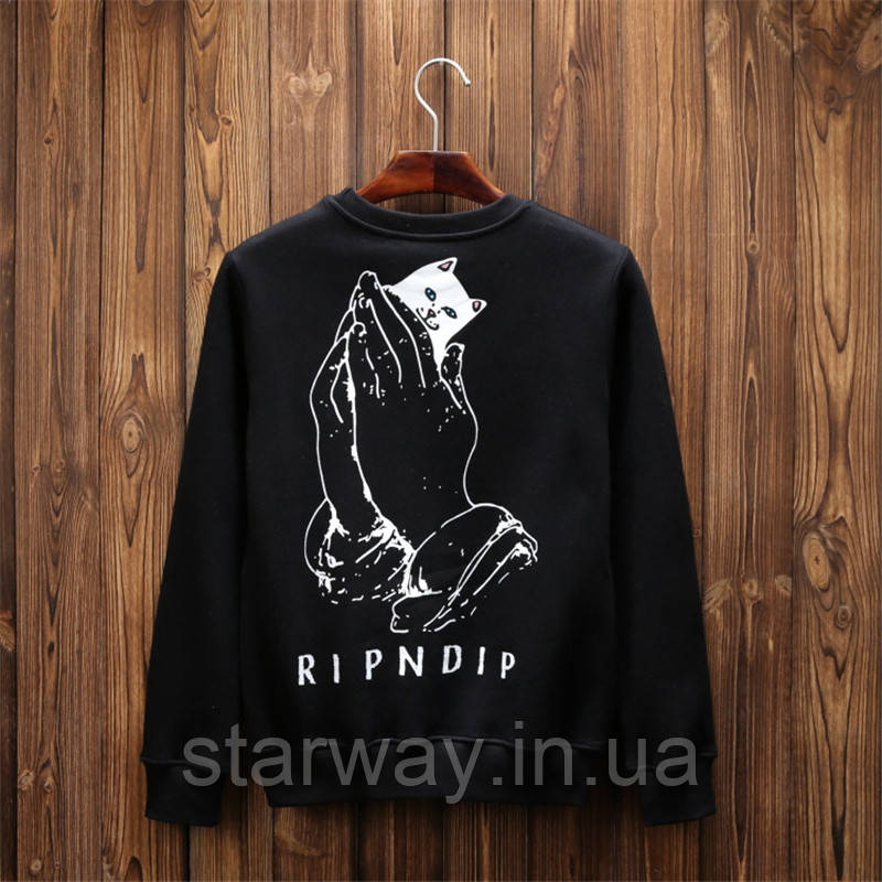 Чорний світшот ripndip | кіт