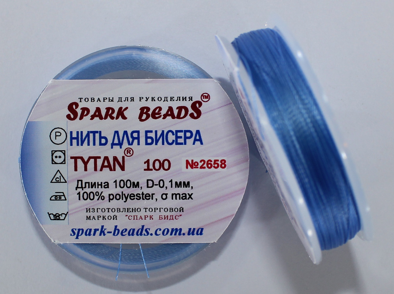 Нитка для бісеру TYTAN 100 No2658. Небесно-синій 100 м