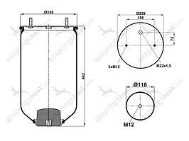 Пневмоподушка 4004NP02 без склянки SAF 3 229 0007 02