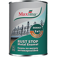 Емаль Maxima антікорозійна по металу, молоткова, бронзова 0,75 л