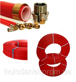 Труба для теплої підлоги Aquawarm 16x2. Кисневий бар'єр.Pe-(Rt) Чудова якість.