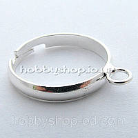 Основа для кільця 1 петля (розмір регулювань.) 100 шт. св. срібло