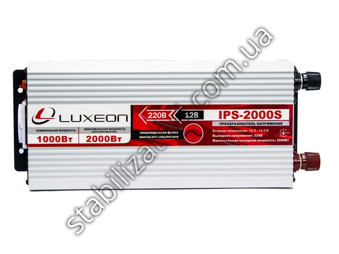 Luxeon IPS-2000S — інвертор із правильною синусоїдою на 1000 Вт, перетворювач напруги 12 В на 220 В