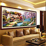 Картина для малювання камінням Diamond painting Алмазна вишивка "Будинок біля річки", фото 3