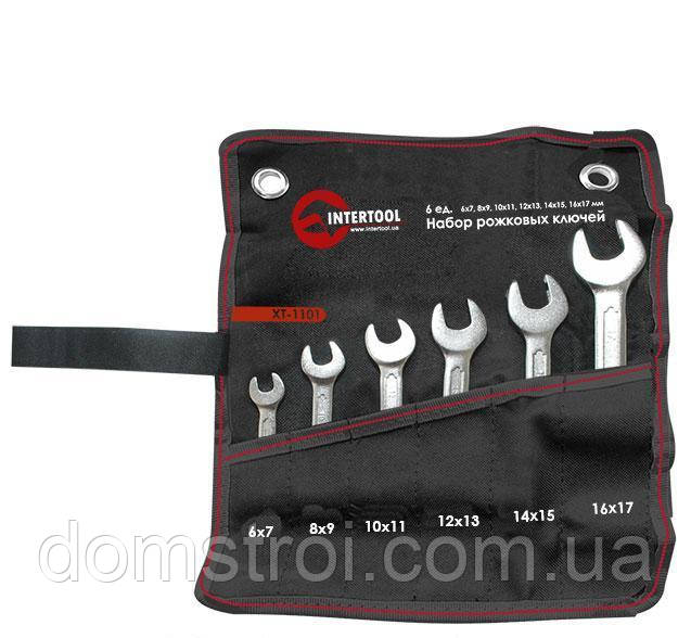 Набір ріжкових ключів 6 шт. Intertool XT-1101