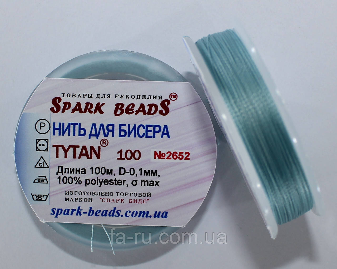 Нитка для бісеру TYTAN 100 No2652. Пастельно-бірюзовий 100 м