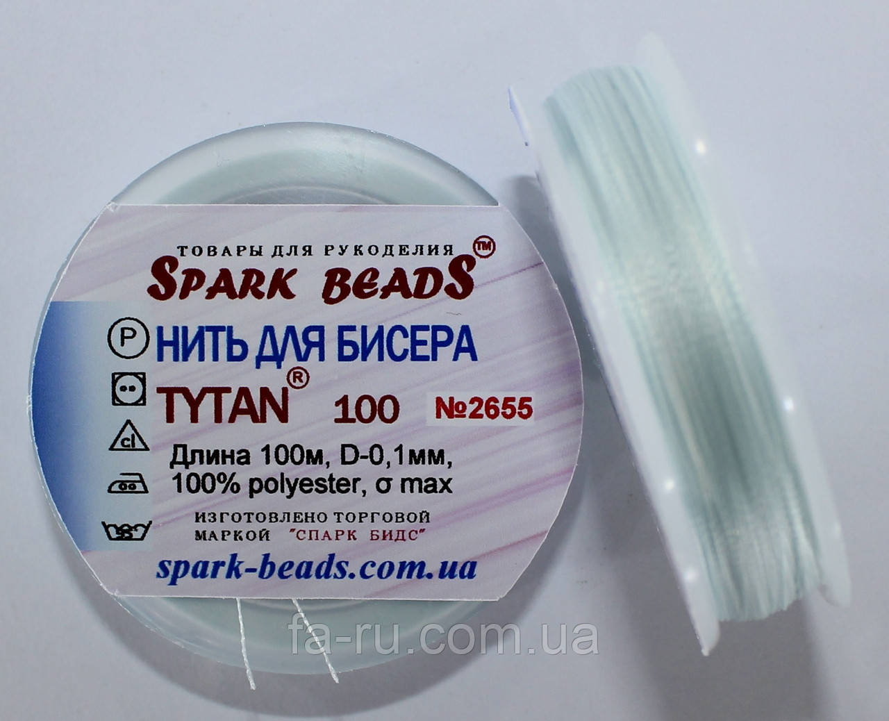 Нитка для бісеру TYTAN 100 No2655. Блідо-блакитний (панг) 100 м