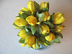 Тюльпани з тканини жовті 2 см (20 шт.)