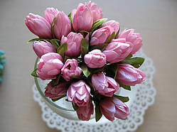 Тюльпани з тканини світло-рожеві 2 см