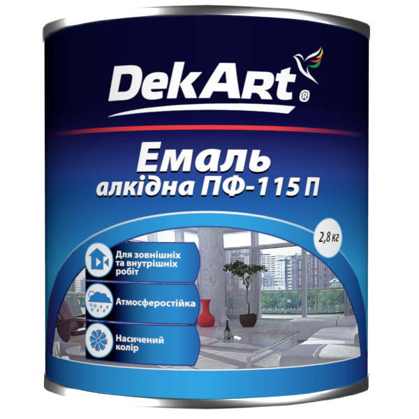 Эмаль алкидная DekArt ПФ-115П светло-голубая 2,8 кг - фото 1 - id-p575025602